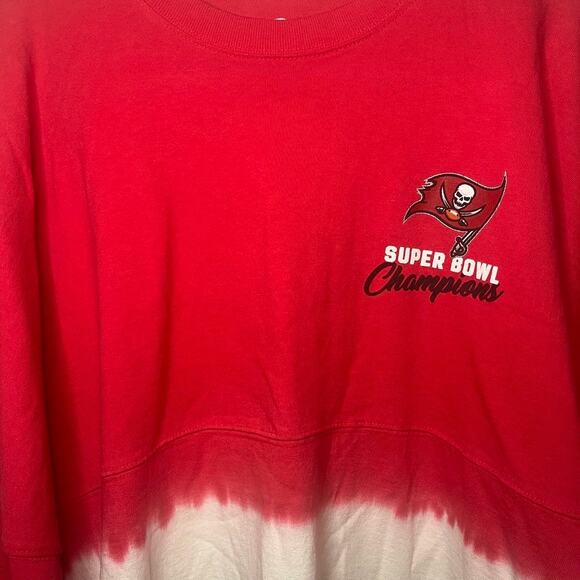 Tampa Bay Buccaneers Super Bowl Champions Dip Dye Long Sleeve Spirit Jersey 2XL - Picture 4 of 11